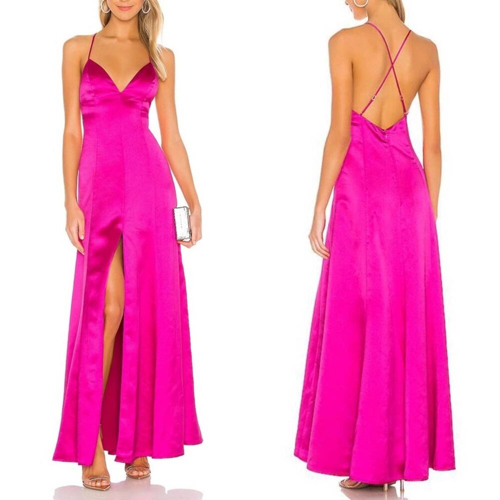 Lovers + Friends Revolve Magenta Pink Event Formal Bermuda Maxi Dress Gown - XS